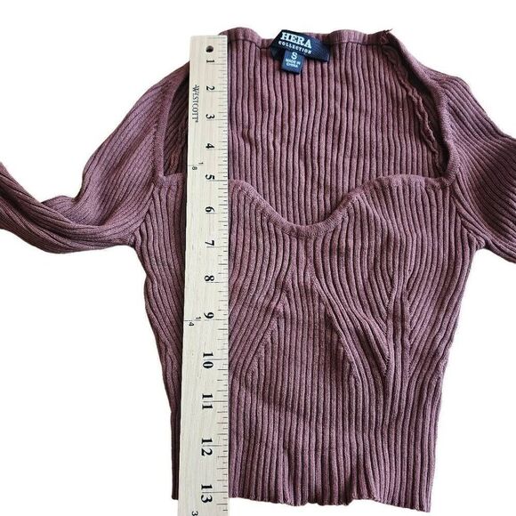 Hera collection womens juniors Sz S brown long sleeve crop top - Picture 5 of 7